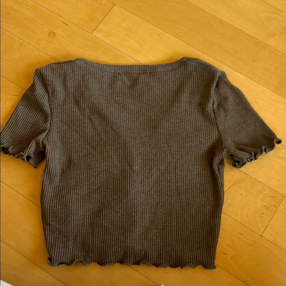 Pull&Bear Brown Ribbed Knit Top - Picture 3 of 3